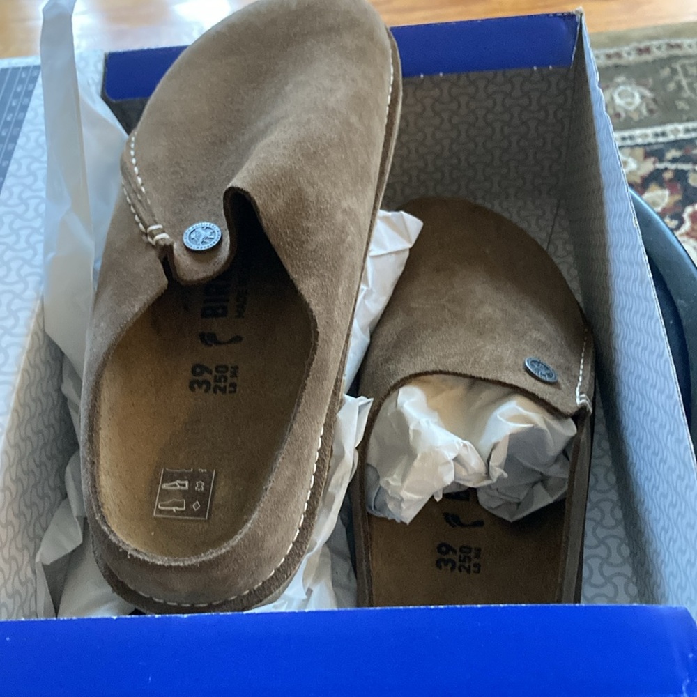 NWOT! Birkenstock Zermatt suede leather grey taupe (NO BOX)